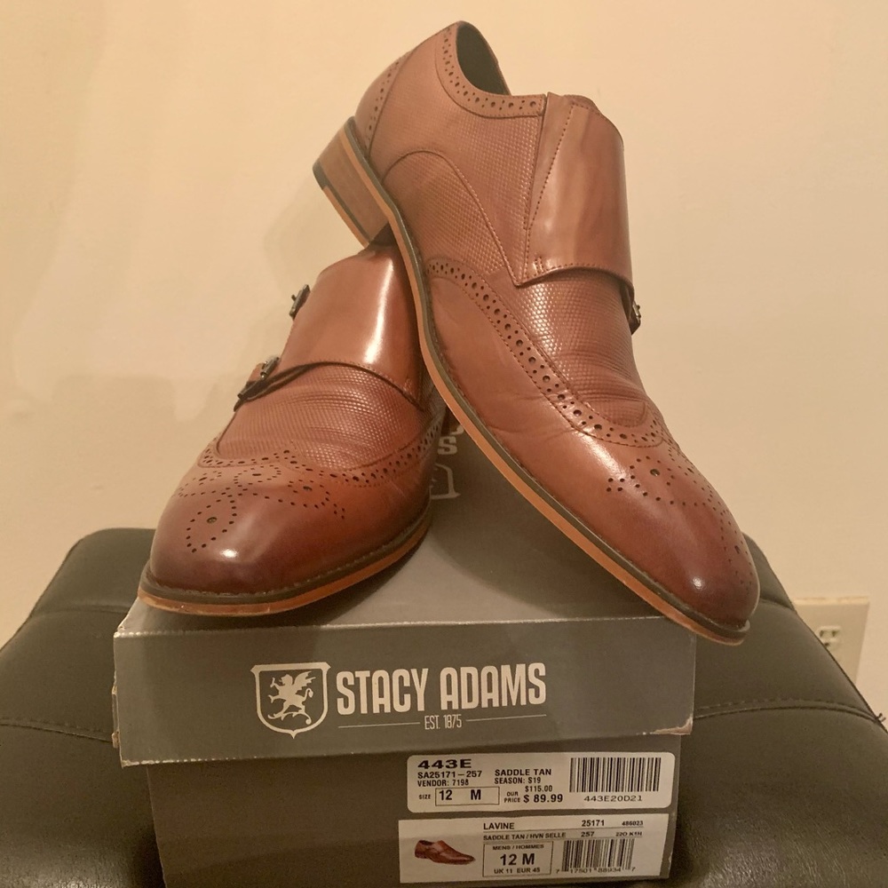 Stacy Adam’s double monk strap dress shoe.